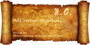 Münster Orsolya névjegykártya